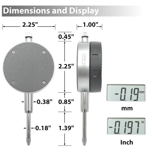 Clockwise Tools Digital Indicator, DIGR-0105 0-1 Inch/25.4mm, Inch/Metric Conversion, Auto Off in Kuwait