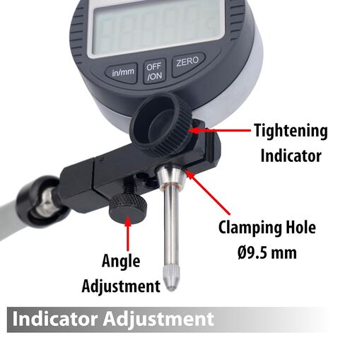 Clockwise Tools Digital Indicator with Magnetic Base Holder Stand, DIBR-0105 0-1 Inch/25.4mm, Inch/Metric Conversion, Auto Off in Kuwait