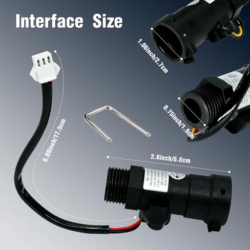 Water Heater Flow Sensors, Replacement Water Flow Sensor Hall Effect Flow Switch Accessories Flow Rate Turbine Flow Meter Easy Installation for RV Motorhome Gas Tankless Water Heater Home in Kuwait