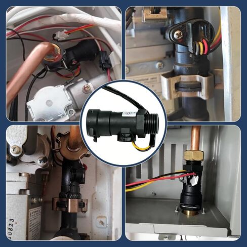 Water Heater Flow Sensors, Replacement Water Flow Sensor Hall Effect Flow Switch Accessories Flow Rate Turbine Flow Meter Easy Installation for RV Motorhome Gas Tankless Water Heater Home in Kuwait