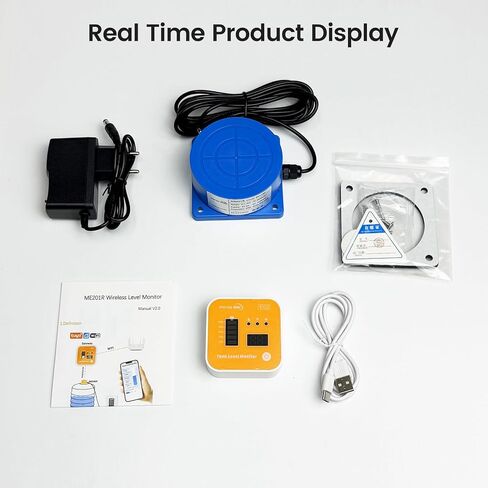 SCOTTSENSORS SC01R Smart WiFi Blue Water Level Sensor Water Tank Level Monitor Oil Tank Gauge Sensor , Automatic Alarm Indicator for Tuya Smart Life Mobile APP Smart Home Remote IP66 Waterproof in Kuwait