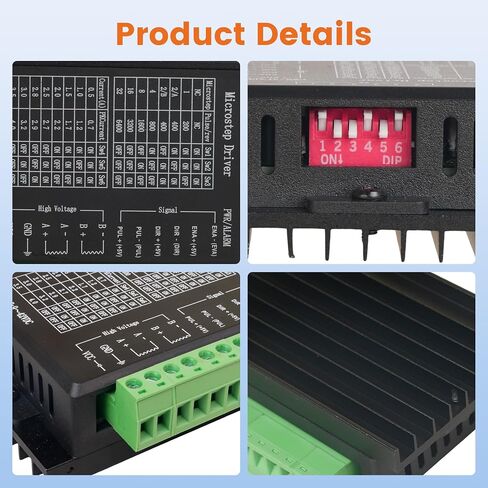Stepper Motor Driver - TB6600 9-42V 4A 1-32 Microstep Adjustable with Over-Current Protection for CNC Router 3D Printer Engraving Machine by DIY Hobbyists & Engineers in Kuwait