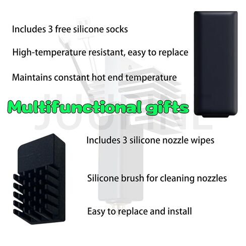 for ELEGOO Centauri Carbon Hotend Kit (3pcs), Pre-Installed 0.2mm/0.4mm/0.6mm Brass Hardened Steel Nozzle, Extruder kit Has Pre-Installed Heat Sink,with 3PK Silicone Socks and 3PK Nozzle Wipes in Kuwait