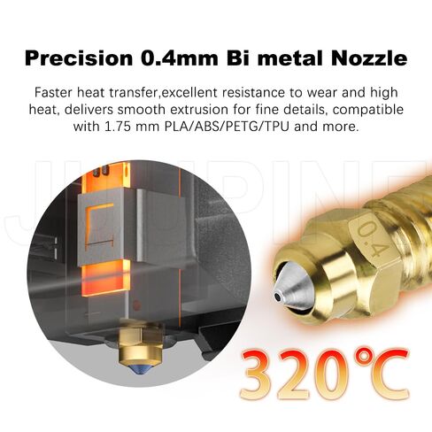 for ELEGOO Centauri Carbon Hotend Kit (3pcs), Pre-Installed 0.2mm/0.4mm/0.6mm Brass Hardened Steel Nozzle, Extruder kit Has Pre-Installed Heat Sink,with 3PK Silicone Socks and 3PK Nozzle Wipes in Kuwait