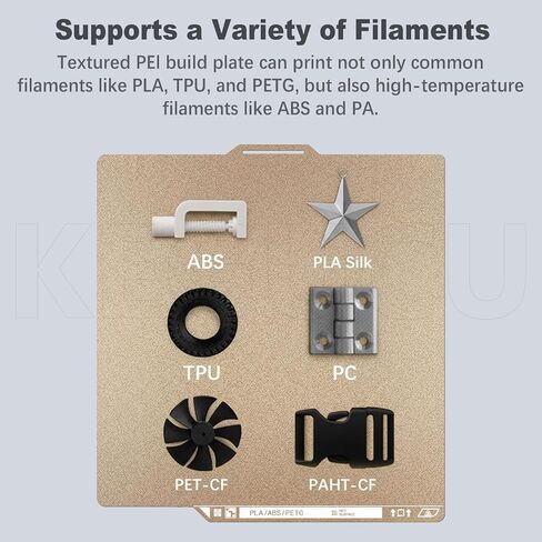 Bamboo Textured PEI Plate with QR Code for X2D/P2S X1/X1C/P1P/A1/P1S Build Plate 256x256MM Excellent First-Layer Adhesion&Improved Durability for PLA, TPU, PETG,ABS and Nylon,ect. for Bambu lab Plate in Kuwait