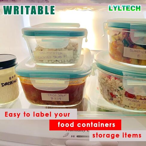LYLTECH Freezer Tape 3 Rolls (164 Yards Total) - 3" Core,Residue-Free Food Storage Container Labels, Low Temp Writable Masking Tape for Meal Prep and Meat Wrapping, Each Roll 0.79" x 54.7 Yds in Kuwait