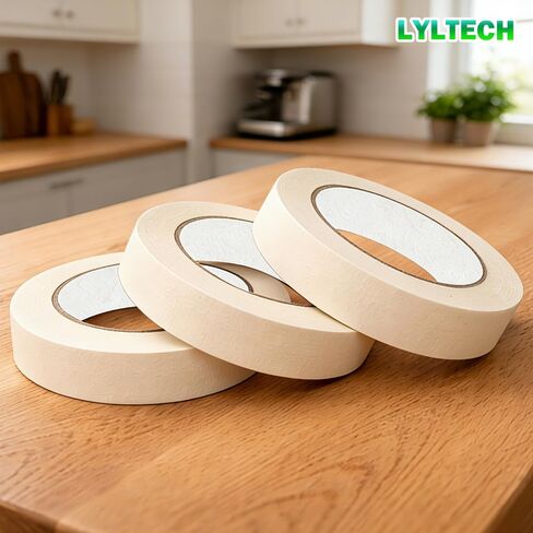 LYLTECH Freezer Tape 3 Rolls (164 Yards Total) - 3" Core,Residue-Free Food Storage Container Labels, Low Temp Writable Masking Tape for Meal Prep and Meat Wrapping, Each Roll 0.79" x 54.7 Yds in Kuwait
