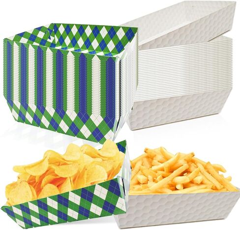 48 Pcs Vintage Patriotic Snack Trays, Disposable American Heritage Serving Boats, Red White and Blue Food Trays for July 4th, BBQs & Patriotic Celebrations – 3 Unique Designs in Kuwait