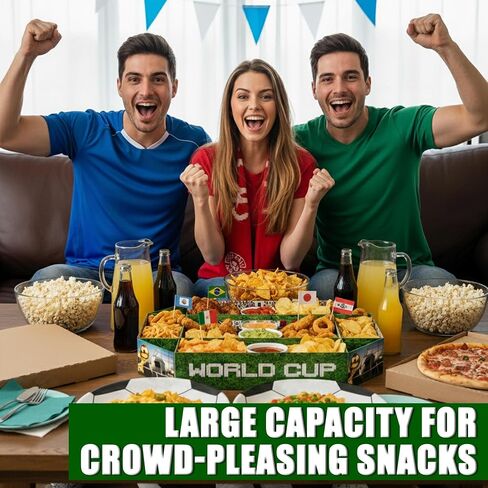 World Cup Decorations 2026 – Large Soccer Snack Serving Tray & Soccer Party Decorations, Paper Divided Appetizer Food Snack Holder for World Cup Decor, Birthday & Soccer Theme Party Favors in Kuwait