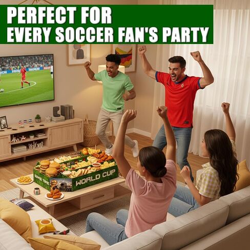 World Cup Decorations 2026 – Large Soccer Snack Serving Tray & Soccer Party Decorations, Paper Divided Appetizer Food Snack Holder for World Cup Decor, Birthday & Soccer Theme Party Favors in Kuwait
