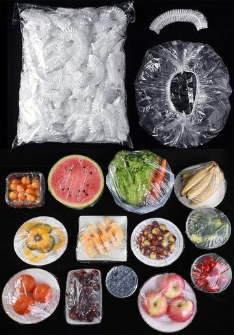 100pcs Food-Grade Stretch Lid Covers, Extra Large Reusable Silicone Bowl Covers for Restaurants, BBQ, Home, Transparent & Odorless Food Saver for Holidays in Kuwait
