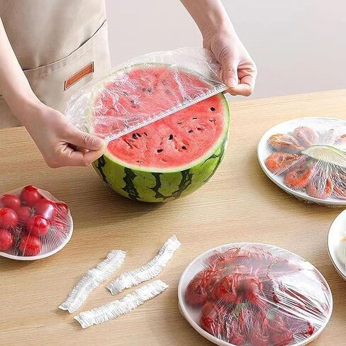 100pcs Food-Grade Stretch Lid Covers, Extra Large Reusable Silicone Bowl Covers for Restaurants, BBQ, Home, Transparent & Odorless Food Saver for Holidays in Kuwait