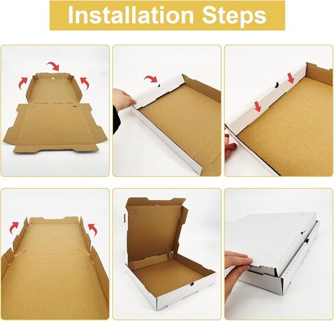 Pizza Boxes 12 x 12 x 2 （12 Pack） Ventilated and durable,Suitable for pizza, cookies, cakes, or food delivery in Kuwait