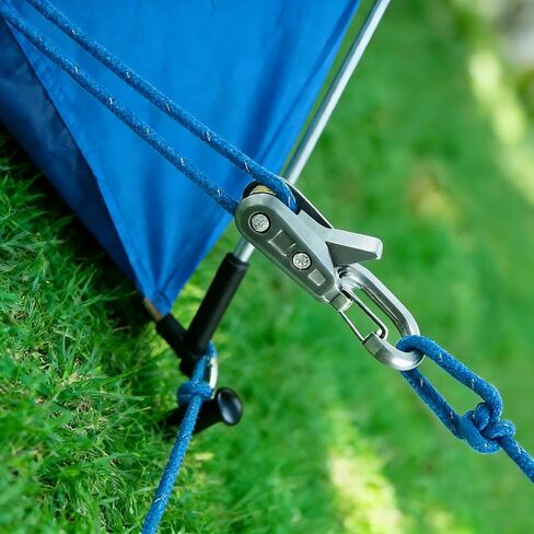 6 Pack Metal Rope Adjusters, Rustproof Heavy Duty Guyline Tensioners with 9FT Reflective Braided Cords for Camping Tent, Tarp, RV Awning & Boat Cover in Kuwait