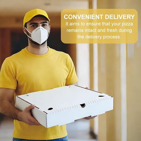 Pizza Boxes 12 x 12 x 2 （12 Pack） Ventilated and durable,Suitable for pizza, cookies, cakes, or food delivery in Kuwait