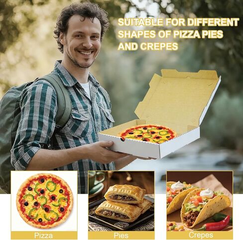 Pizza Boxes 12 x 12 x 2 （12 Pack） Ventilated and durable,Suitable for pizza, cookies, cakes, or food delivery in Kuwait