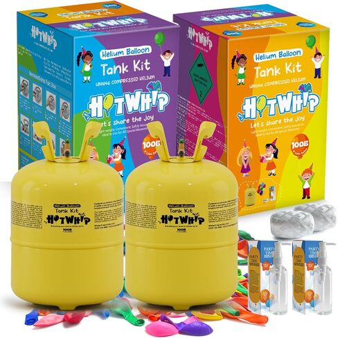 22L Helium Tank with 100ML Balloon Protection Fluid & 100 Balloons | 99.99% Helium Gas Disposable for Birthday/Wedding/Party, Home Use in Kuwait