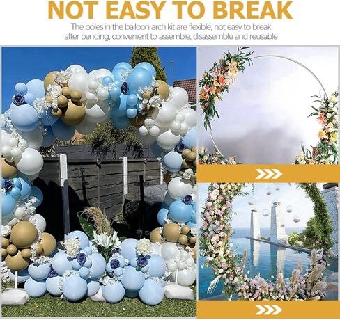 Garneck Shaped Balloon Arch Stand Kit with Water Fillable Base, Heavy-duty Pvc Balloon Column Stand, Convenient to Assemble for Anniversary and Shower Decorations in Kuwait