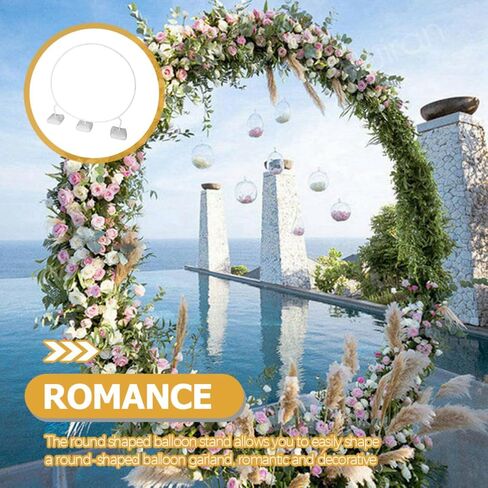 Garneck Shaped Balloon Arch Stand Kit with Water Fillable Base, Heavy-duty Pvc Balloon Column Stand, Convenient to Assemble for Anniversary and Shower Decorations in Kuwait