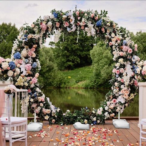 Garneck Shaped Balloon Arch Stand Kit with Water Fillable Base, Heavy-duty Pvc Balloon Column Stand, Convenient to Assemble for Anniversary and Shower Decorations in Kuwait