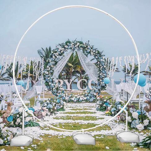 Garneck Shaped Balloon Arch Stand Kit with Water Fillable Base, Heavy-duty Pvc Balloon Column Stand, Convenient to Assemble for Anniversary and Shower Decorations in Kuwait