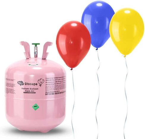 Helium Gas 22L Tank Up to 100 Latex Balloons 1-Box,Helium Tank for Balloons at Home Latex Balloons and Ribbons Included in Kuwait