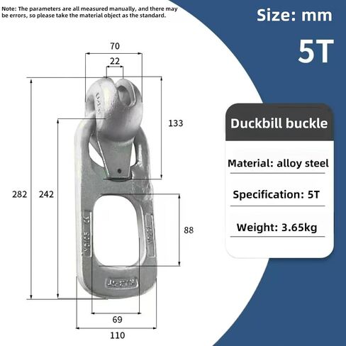 Precast Concrete Lifting Clutch, 3T-5T Capacity Steel Lifting Ring, Quick Release Panel Device Equipment, Silver, 1pcs in Kuwait