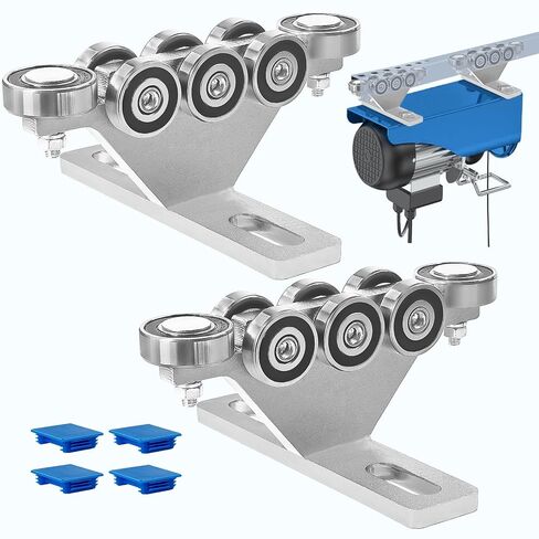 6+2 Wheel Hoist Trolley with Roller Limit, Unistrut Trolley Kit for Electric Hoist, Anti-Lock & Anti-Fall, Use with All 1-5/8" Wide or Taller Strut Channel, for Garage/Workshop Silent Systems in Saudi Arabia