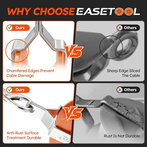 EASETOOL® 2Pack Cable Pulley, for Low Voltage Electrical, Network, Coax Cable. Bracket Chamfer-Protective, 30pc Cable Ties-Reusable, 360°Swivel Ring&Anti-Friction Bear-Smooth, Hold up to 20 CAT5&6. in Kuwait