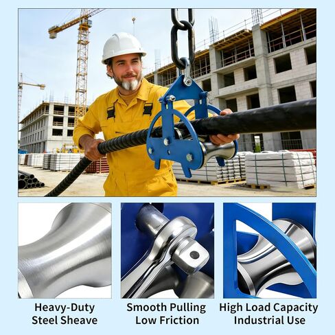 Heavy-Duty Steel Cable Puller Sheave, Industrial Pulley for Large-Scale Cable Laying, High-Load Smooth Wire Pulling Tool in Kuwait