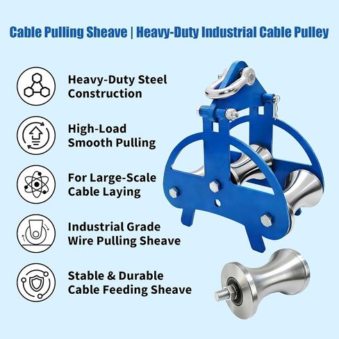Heavy-Duty Steel Cable Puller Sheave, Industrial Pulley for Large-Scale Cable Laying, High-Load Smooth Wire Pulling Tool in Kuwait