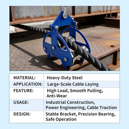 Heavy-Duty Steel Cable Puller Sheave, Industrial Pulley for Large-Scale Cable Laying, High-Load Smooth Wire Pulling Tool in Kuwait