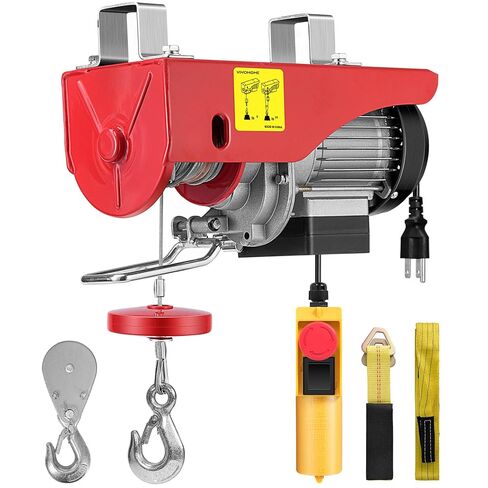 VIVOHOME Electric Hoist, 110V 440 Lbs Winch with Wireless Remote Control, Zinc-Plated Steel Wire Hoist for Garage, Warehouses, Factories 38ft Lifting Height with Emergency Stop Switch ETL Listed in Saudi Arabia