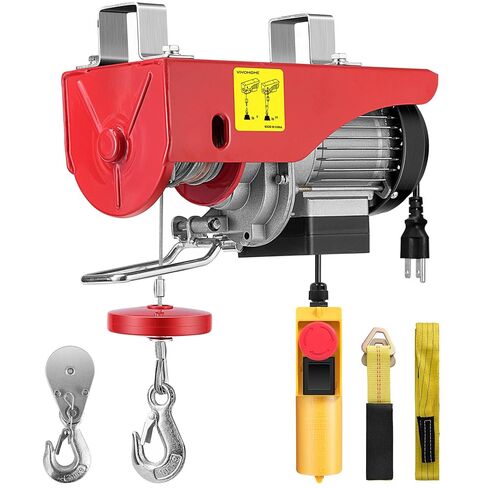VIVOHOME Electric Hoist, 110V 440 Lbs Winch with Wireless Remote Control, Zinc-Plated Steel Wire Hoist for Garage, Warehouses, Factories 38ft Lifting Height with Emergency Stop Switch ETL Listed in Saudi Arabia