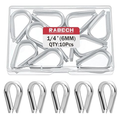 M6 1/4 Inch Wire Rope Thimble 1/4" Stainless Steel Thimbles for Wire Rope Cable Thimble Rigging (Pack of 10Pcs) in Kuwait