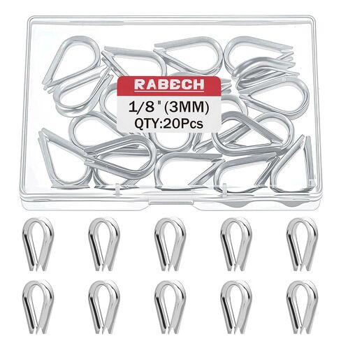 M3 1/8 Inch Wire Rope Thimble 1/8" Stainless Steel Thimbles for Wire Rope Cable Thimble Rigging (Pack of 20Pcs) in Kuwait