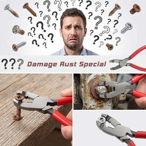 Screw Extractor Plier, Multi-Function Screw Extractor Pliers, Non-Slip Screws Removal Tool, Stripped-Screw Remover Tool, Remove Rusted Screws, Plier for Quickly Removal for Tighten, Loosen, Grip(16cm) in Kuwait