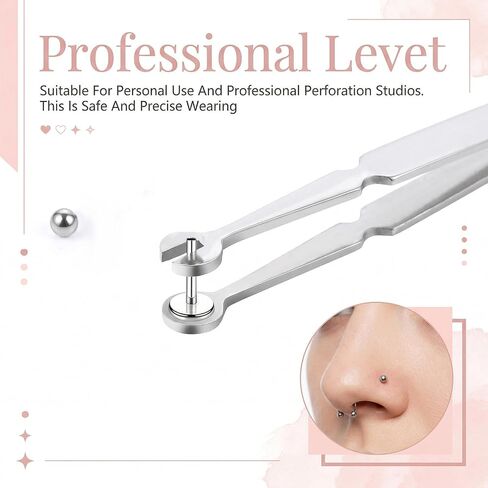 Professional Piercing Ball Grabber Clamp - Stainless Steel Piercing Ball Grabber Tool for Changing Jewelry - Secure Grip Compact Design Piercings Barbell Clamps Tool For Nose Ear Belly Button in Kuwait