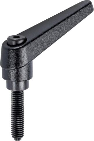 HALDER Adjustable Clamping Lever, with Pressure Screw, with Pressure Stud, d1 = 18 mm, d2 = M10, l1 = 32 mm, Black, 24410.2464 in Kuwait