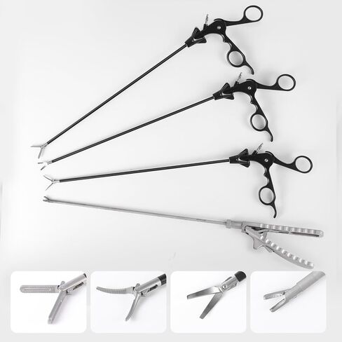 Laparoscopic Instrument Set for Training - 4-Piece Reusable Set with Needle Holder, Dissector, Grasper & Curved Scissors for Medical Students & Surgical Skills Lab in Kuwait
