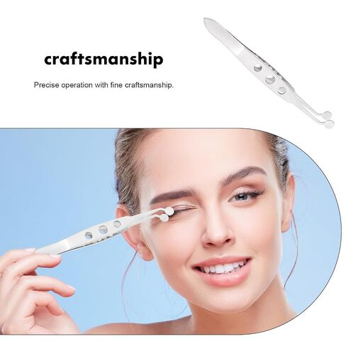 OUNONA Stainless Steel Eyelid Tweezer for Women Round Head, Portable Meibomian Gland Forcep Beauty Tool Providing Comfortable Experience for Eyelid Massage and Blockage Removal in Kuwait