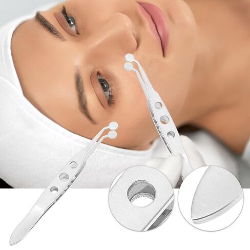 OUNONA Stainless Steel Eyelid Tweezer for Women Round Head, Portable Meibomian Gland Forcep Beauty Tool Providing Comfortable Experience for Eyelid Massage and Blockage Removal in Kuwait
