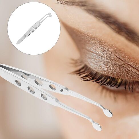 OUNONA Stainless Steel Eyelid Tweezer for Women Round Head, Portable Meibomian Gland Forcep Beauty Tool Providing Comfortable Experience for Eyelid Massage and Blockage Removal in Kuwait