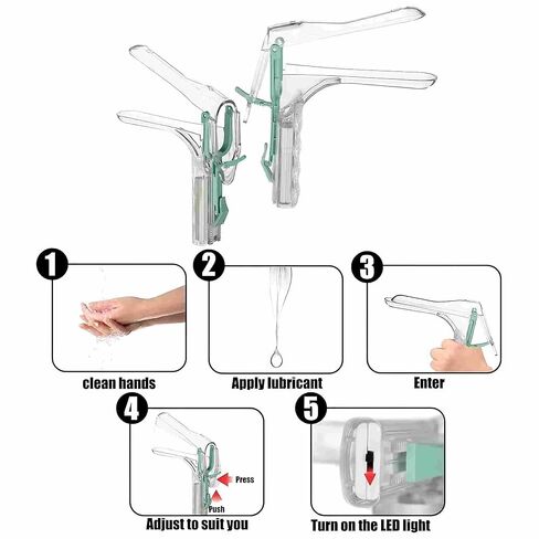Illuminated Mirror Transparent Mirror Visible Tool Medium Adjustable clamp Tool Holder Expander Speculum，Lighted Speculum Transparent Specula for Cervix IUD Self Removal Tool Medium in Kuwait