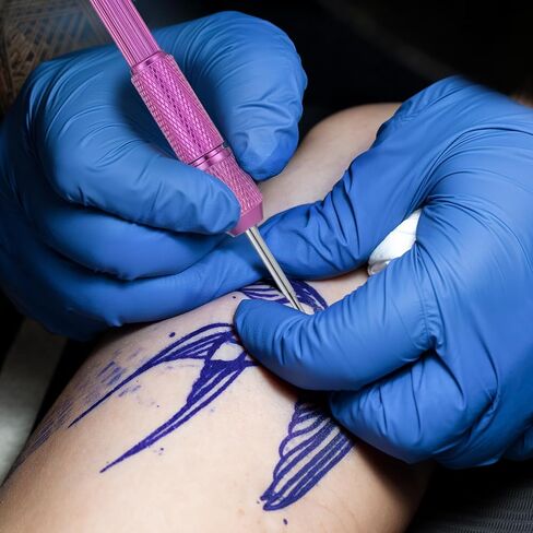 Telooco 20pcs Tattoo Pen Tattoo Stencil Pen Outline Supply Comes with a Pen Shell (Purple) in Kuwait