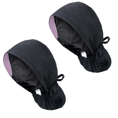 Satin Lined Scrub Cap for Women, Bouffant Nurse Cap with Sweatband and Buttons, Adjustable Surgical Hat for Curly Hair, Braids, Long Hair and Buns in Kuwait