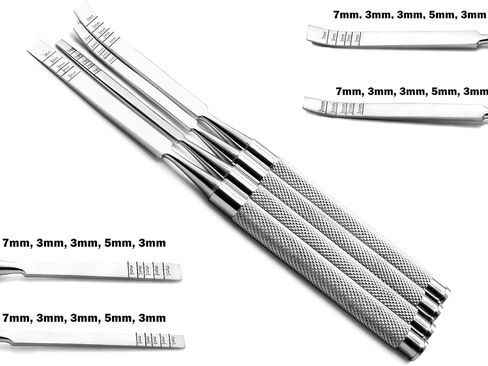 Dental Bone Chisels Set of 4 Straight & Curved Ridge Splitting Osteotome Surgical Extraction Instruments Stainless Steel in Kuwait