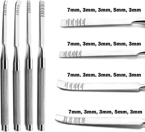 Dental Bone Chisels Set of 4 Straight & Curved Ridge Splitting Osteotome Surgical Extraction Instruments Stainless Steel in Kuwait