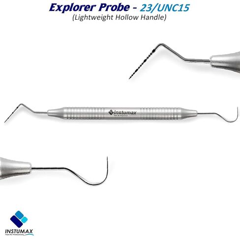 10Pcs Professional Dental Probe & Explorer Set - UNC15/23 Periodontal Instruments, 1-15mm Color-Coded, Lightweight Hollow Handle - for Dentists, Hygienists & Dental Schools in Kuwait