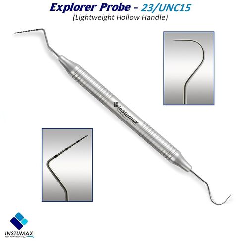 10Pcs Professional Dental Probe & Explorer Set - UNC15/23 Periodontal Instruments, 1-15mm Color-Coded, Lightweight Hollow Handle - for Dentists, Hygienists & Dental Schools in Kuwait